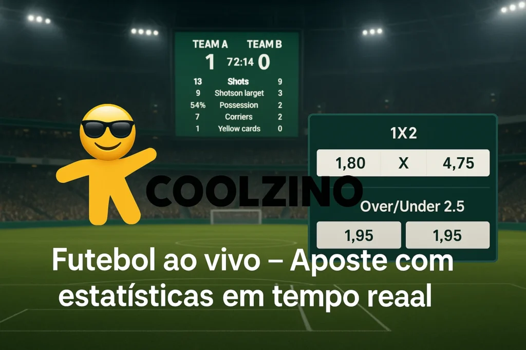 Futebol ao vivo com estatísticas em tempo real no Coolzino Casino