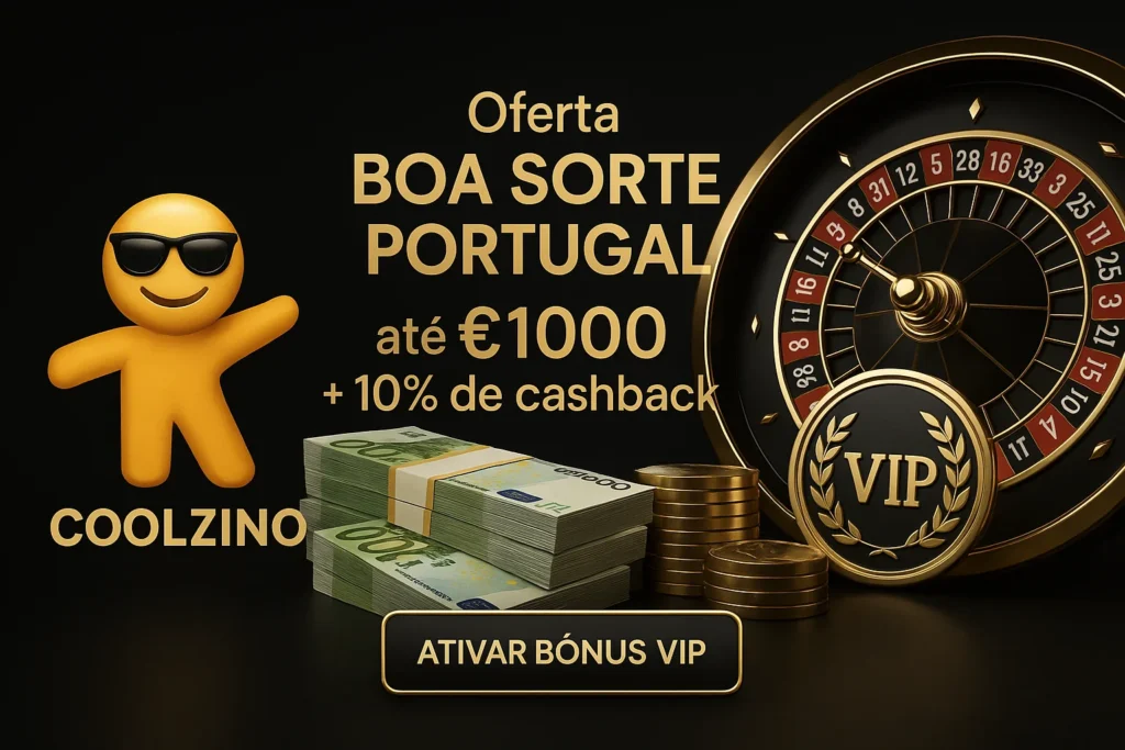 Coolzino VIP bônus Portugal até €1000 e cashback